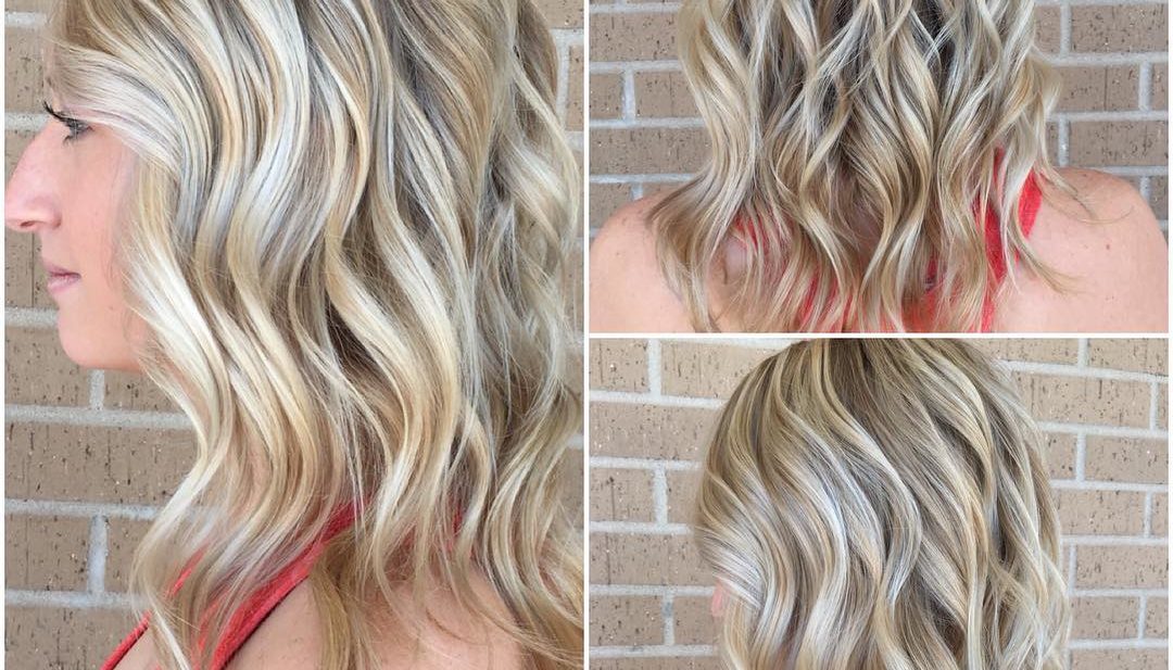Beautiful Wavy Long Blonde Bob with Highlights Womens Mid-Length Hairstyle