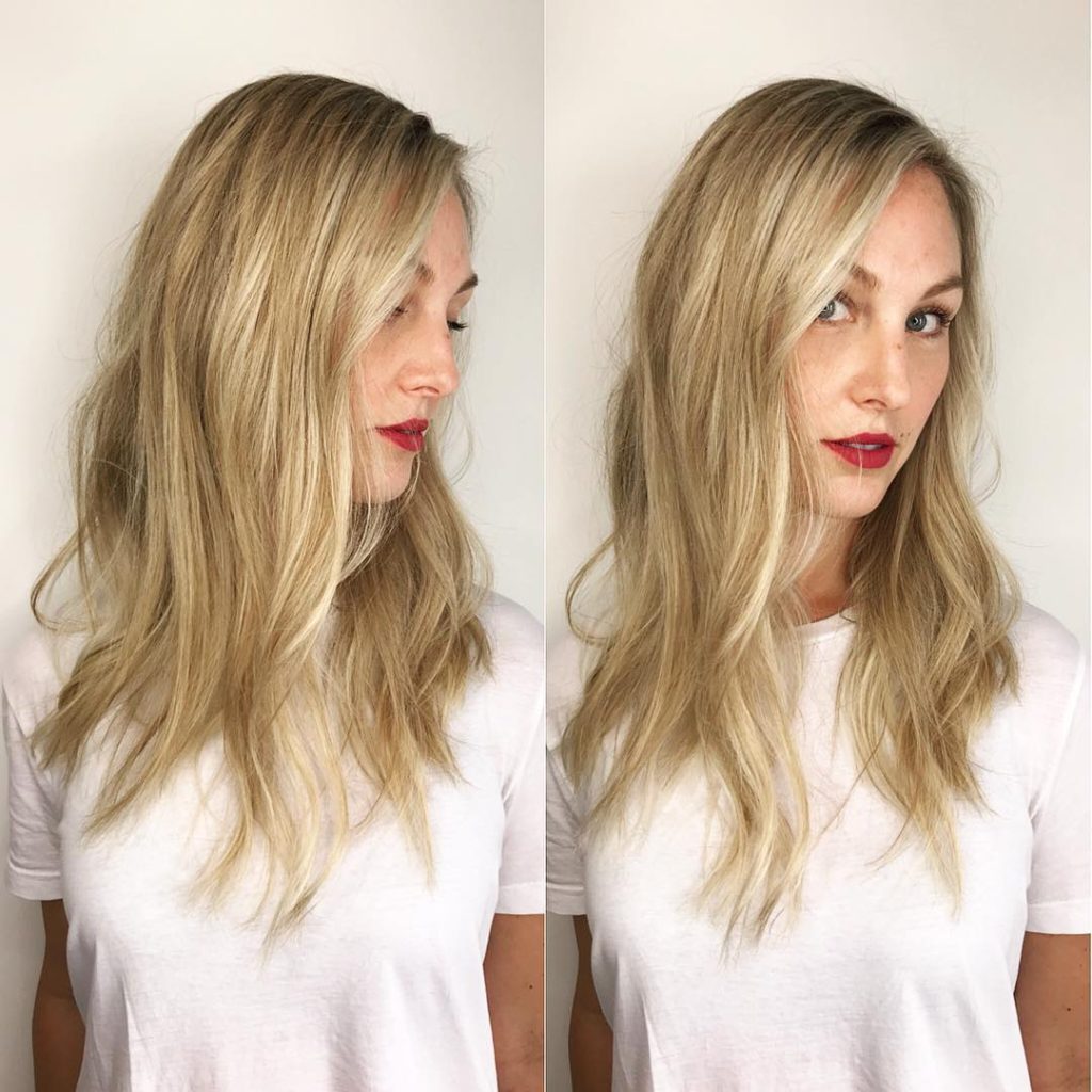 Blonde Undone Long Layered Cut with Soft Waves and Babylights Long Hairstyle