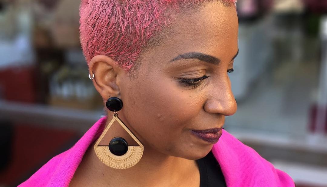 Bright Pink Buzz Cut Pixie Short Summer Hairstyle