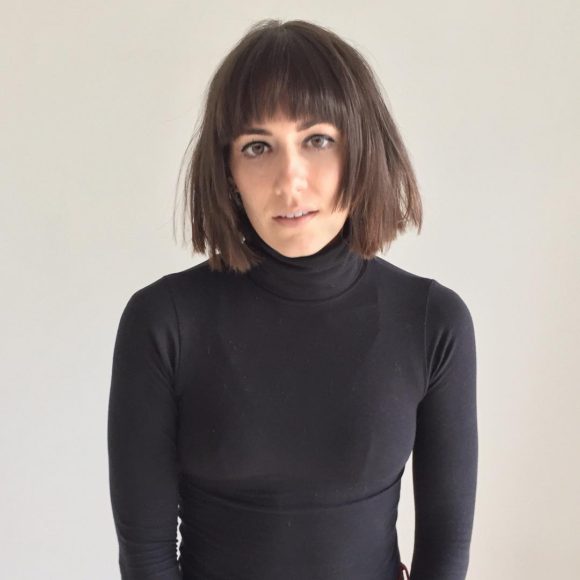 Brunette Choppy Square Bob with Brow Skimming Bangs