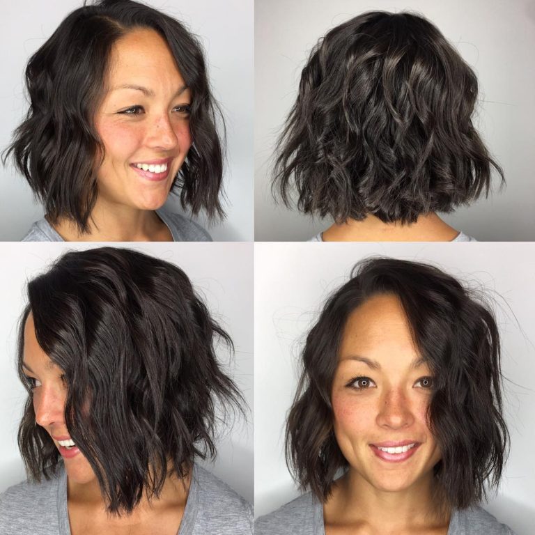 Choppy Brunette Bob With Undone Wavy Texture The Latest Hairstyles 5409