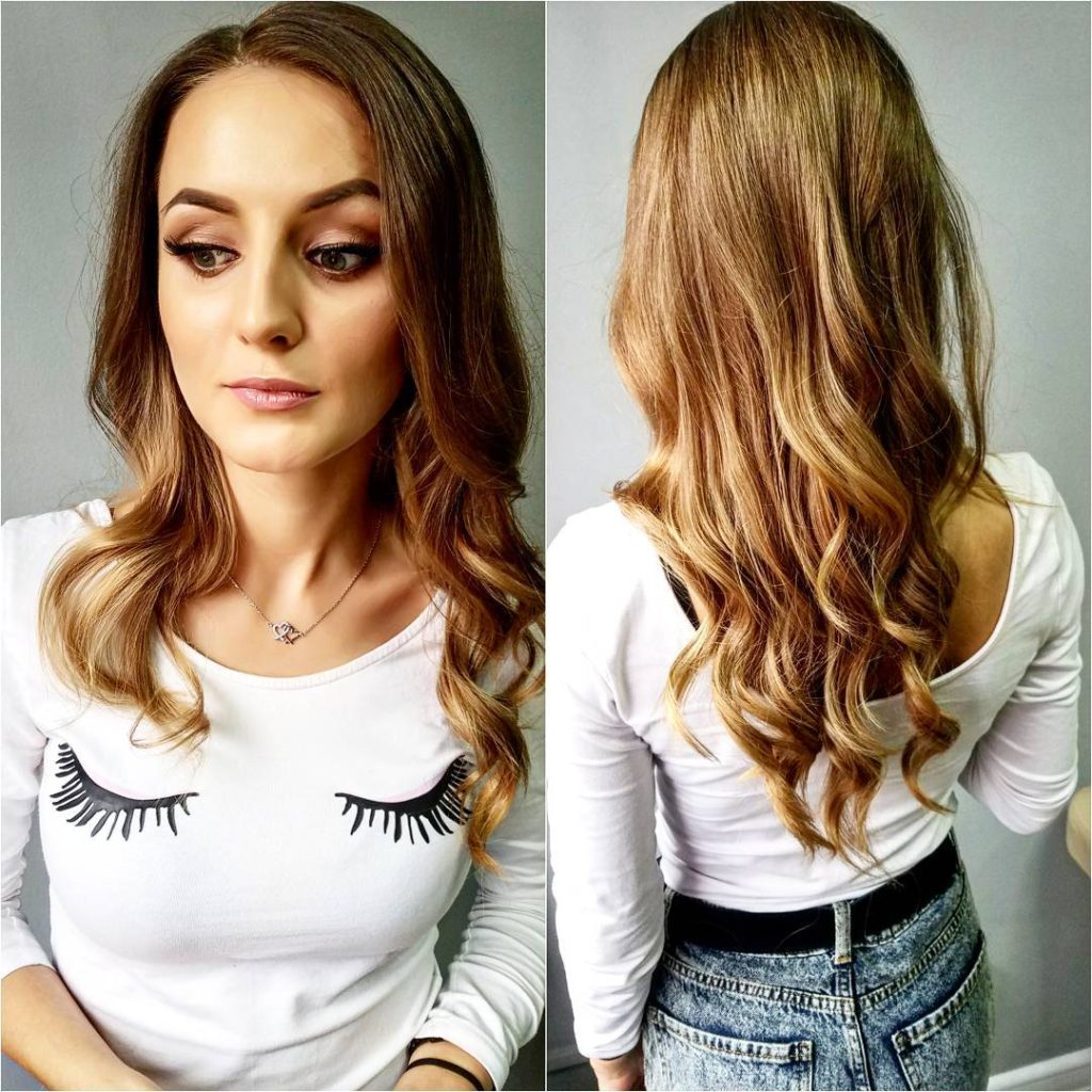 Dark Blonde V-Cut Layers with Wavy Textured Ends and Subtle Highlights Long Hairstyle