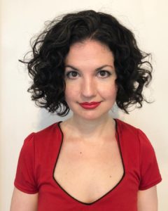 Dark Undercut Bob with Layers and Curly Texture Medium Length Hairstyle