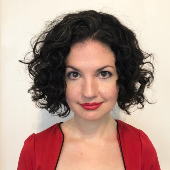 Dark Undercut Bob with Layers and Curly Texture