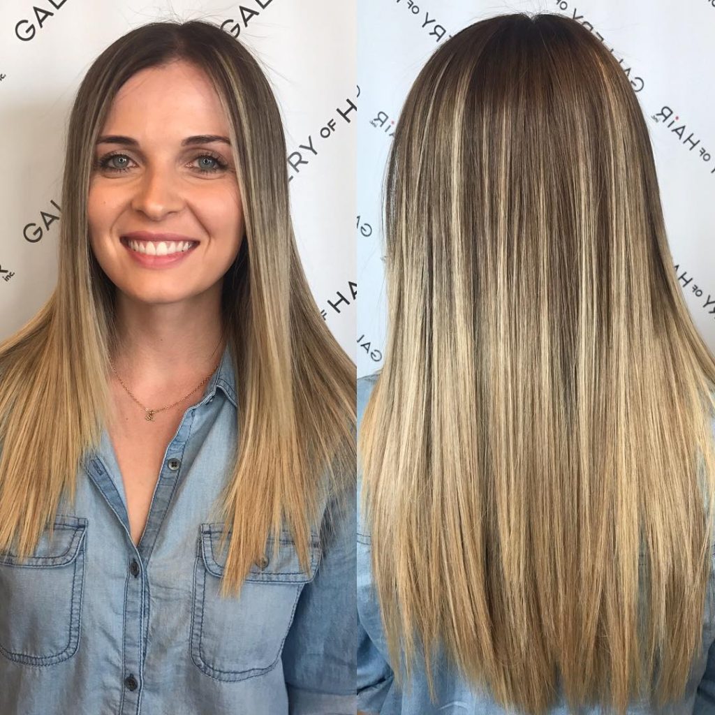 Long Cut with Short Layers and Blonde Ombre Long Hairstyle