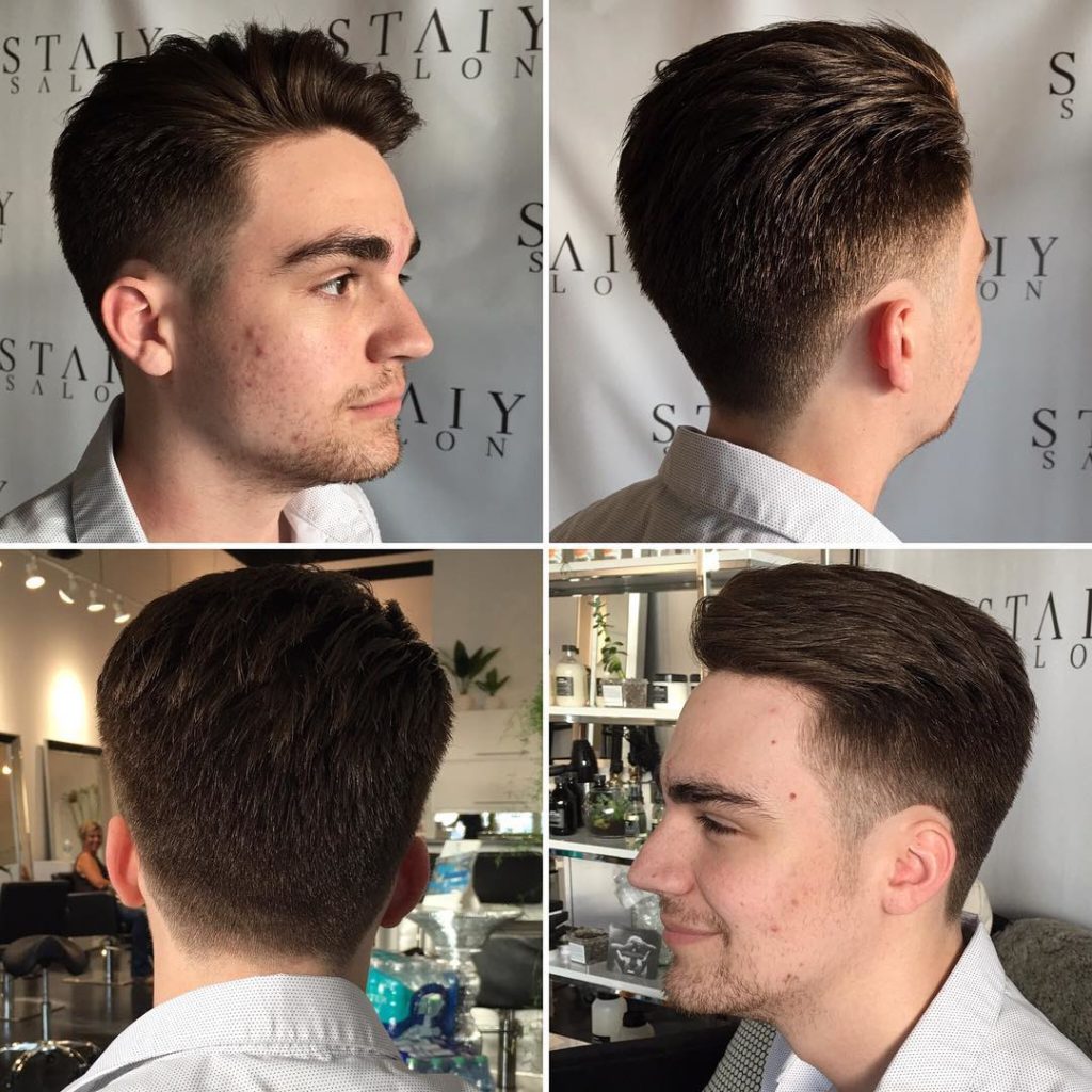 Mens Short Textured Quiff with Tapered Sides