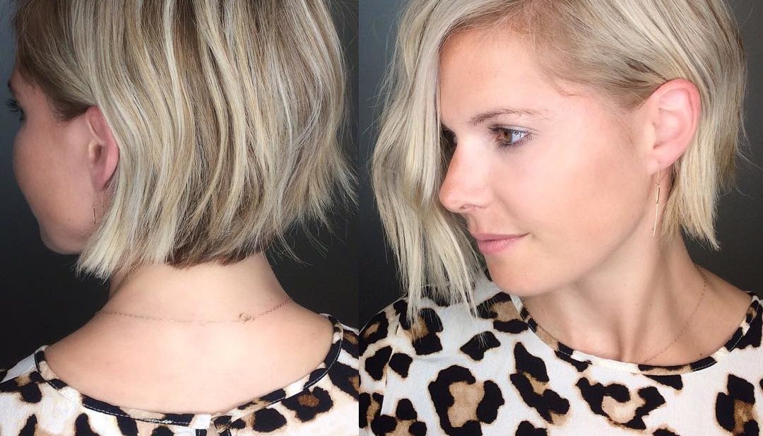 Messy Blonde Textured Layered Bob Short Hairstyle