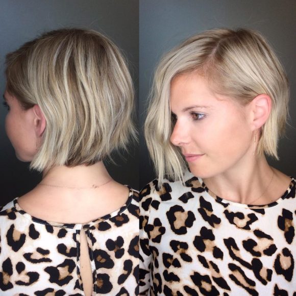 Messy Blonde Textured Layered Bob Short Hairstyle