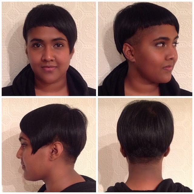 Modern Asymmetric Bowl Cut with an Undercut Short Hairstyle