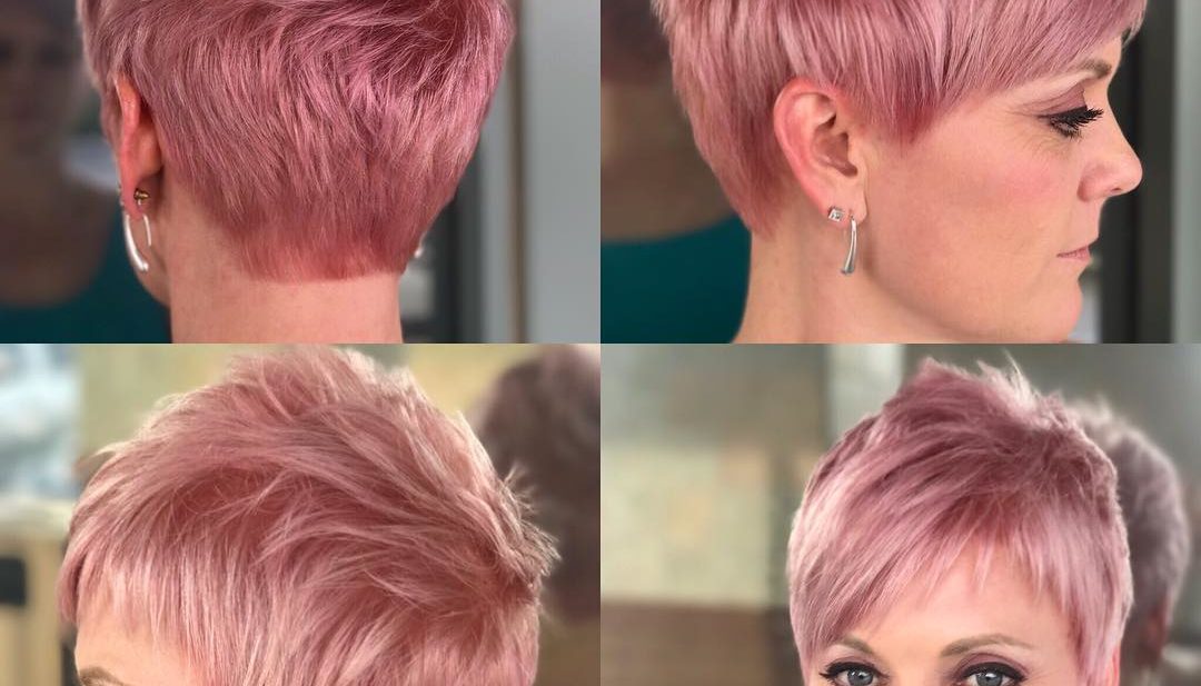 Pink Pastel Razor Cut Textured Pixie with Asymmetrical Bangs - The Latest  Hairstyles for Men and Women (2020) - Hairstyleology