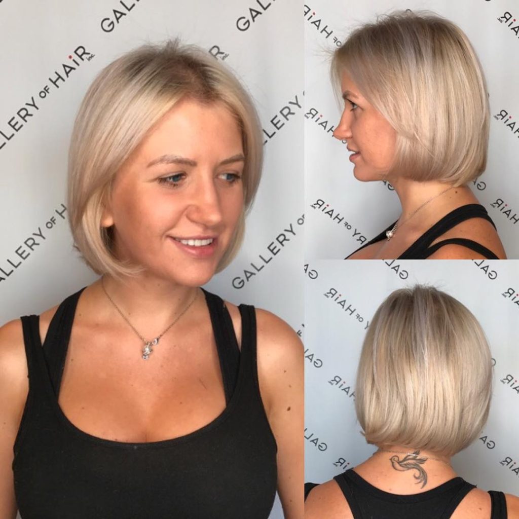 Platinum Classic Bob with Ash Blonde Lowlights Short Hairstyle