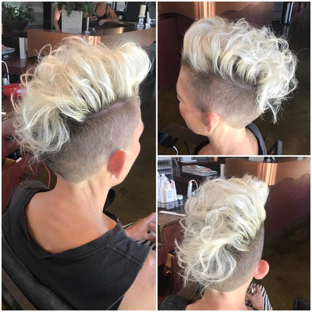 Platinum Curly Undercut Mohawk Style Pixie - The Latest Hairstyles for ...