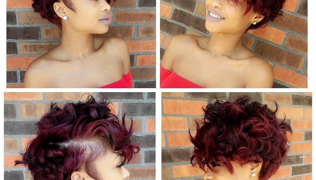Sexy Burgundy Messy Curly Pixie Short Hairstyle