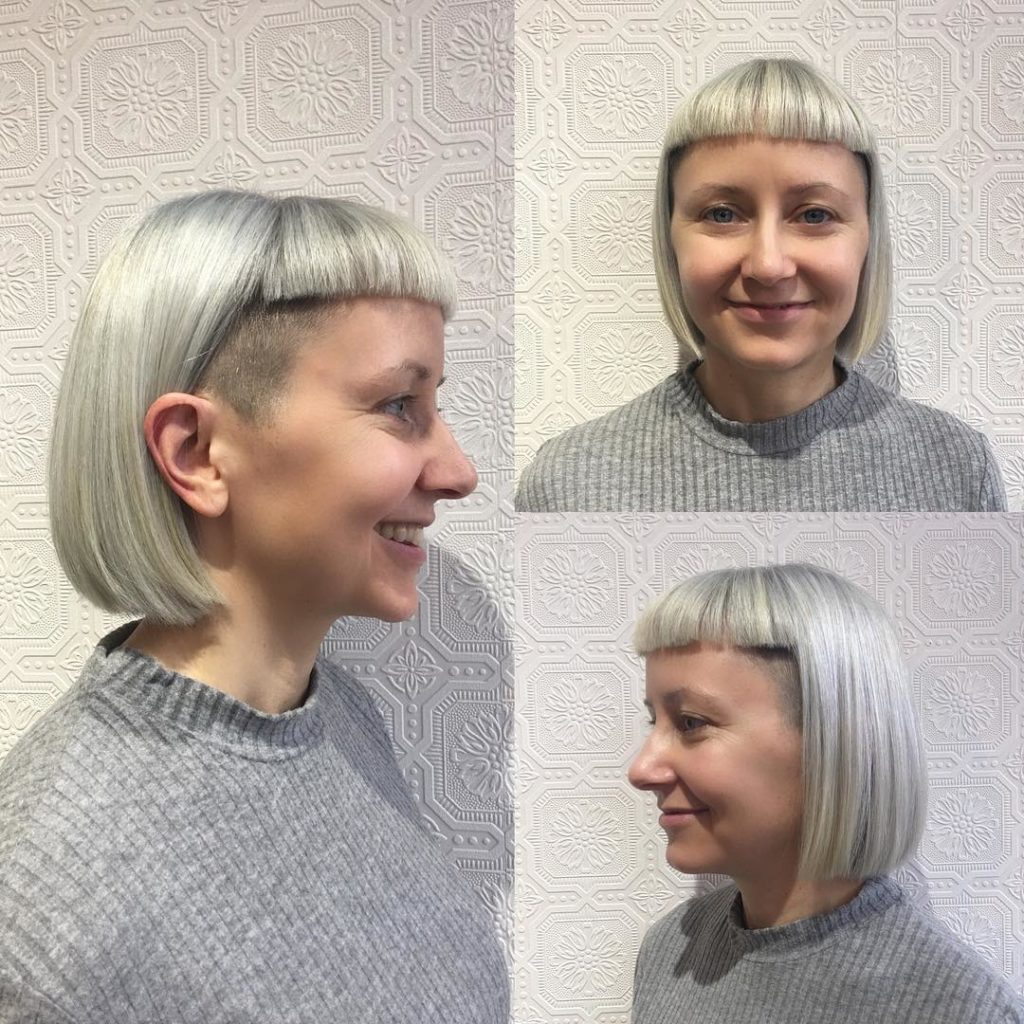 Silver-Undercut-Bob-with-Blunt-Baby-Bangs-Short-Hairstyle