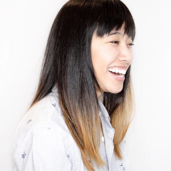 Sleek Soft Layered Cut with Fringe Bangs and Dark Brunette Ombre