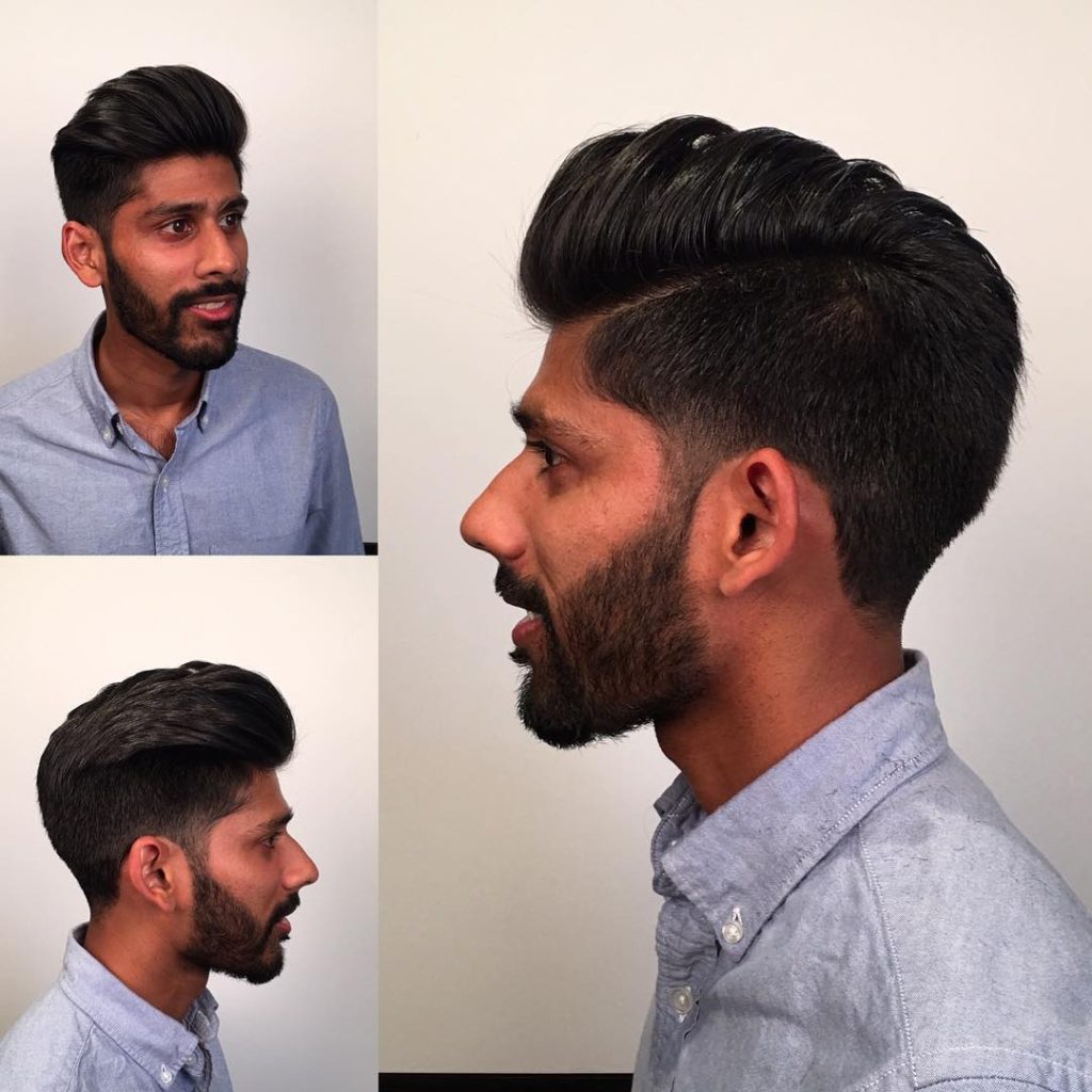 Tapered Temple Fade with Subtle Disconnected Side Part and Blowout Textured Top Lengths Fall Hairstyle