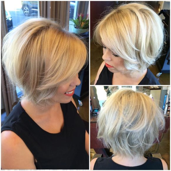 Textured Blonde Blowout Bob with Body and Volume - The Latest ...