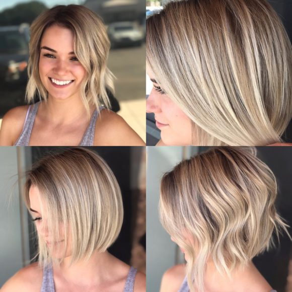 Versatile Blonde Highlighted Textured Bob