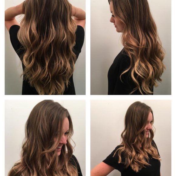 Long Waterfall Layers with Wavy Texture and Soft Brown Balayage