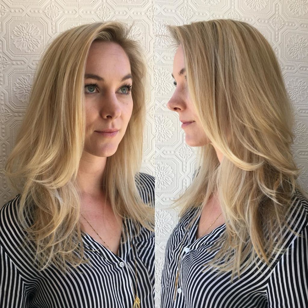 Blonde Layered Longhair with Wispy Ends