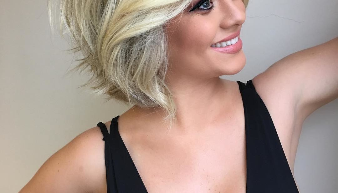 Short Shaggy Blonde Bob with Blow Out Body and Volume