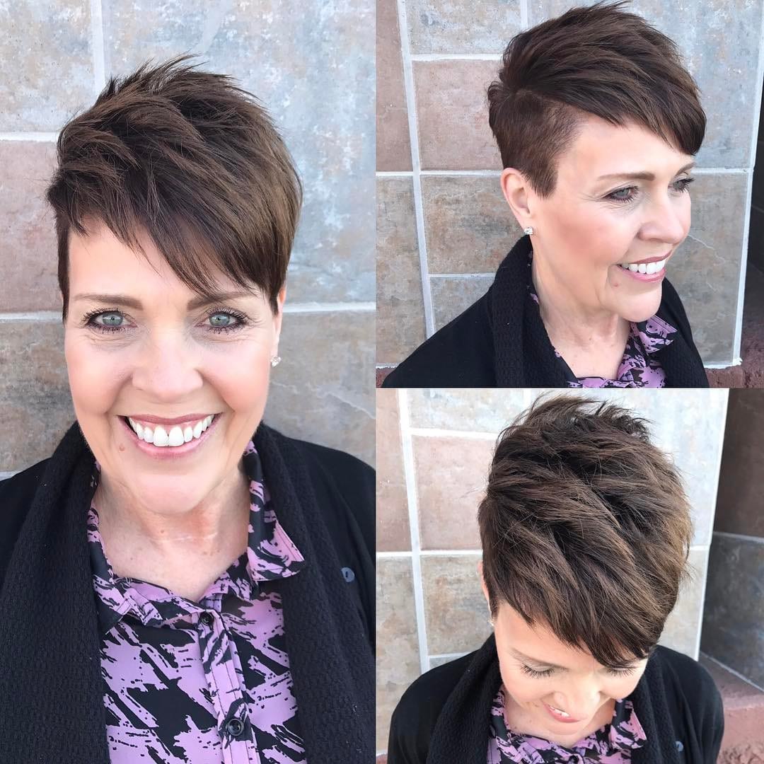  Brunette Undercut Pixie with Spiky Texture - The Latest Hairstyles for ...