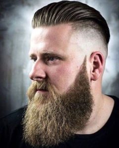 Slicked Back Undercut with High Skin Fade