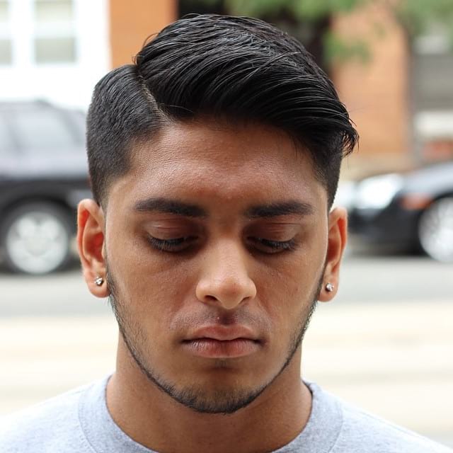 Regular Cut with Tapered Sides and Side Part on Dark Hair - The Latest  Hairstyles for Men and Women (2020) - Hairstyleology