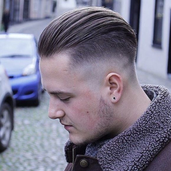 Backcombed Undercut with Temple Fade