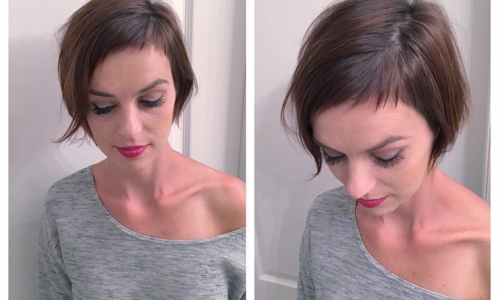 Modern Brunette Pixie Crop with Fringe and Baby Bangs
