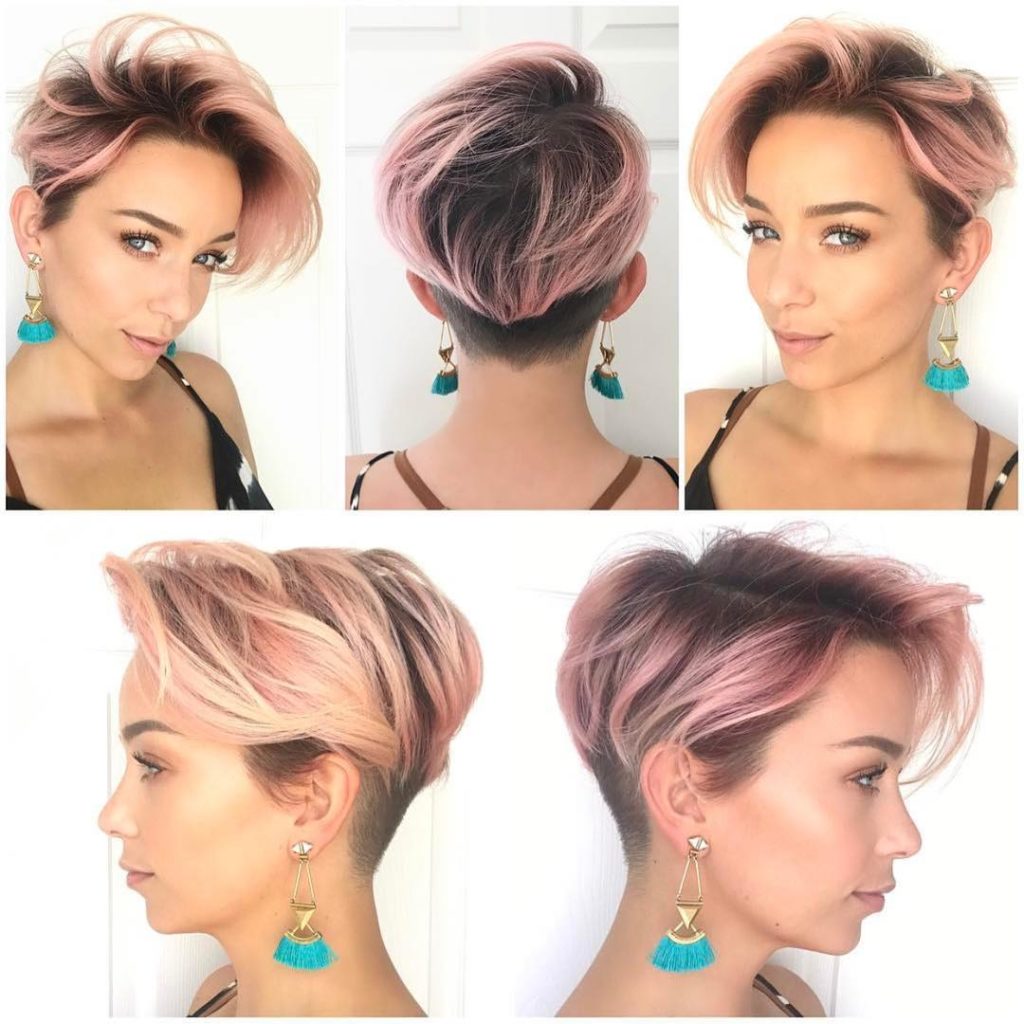 Pink Layered Undercut Pixie