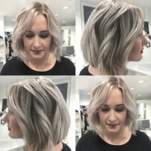 Chic Wavy Blunt Bob with Platinum Blonde and Ash Coloring