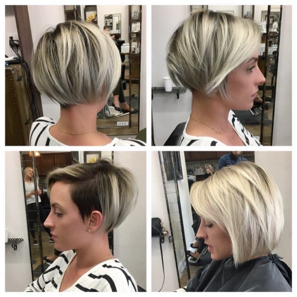 Sleek Undercut Pixie Bob With Blonde Balayage The Latest Hairstyles